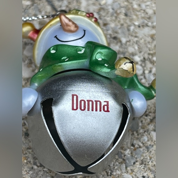 Donna Personalized Jingle Bell Snowman Christmas Ornament NWT - Picture 2 of 6